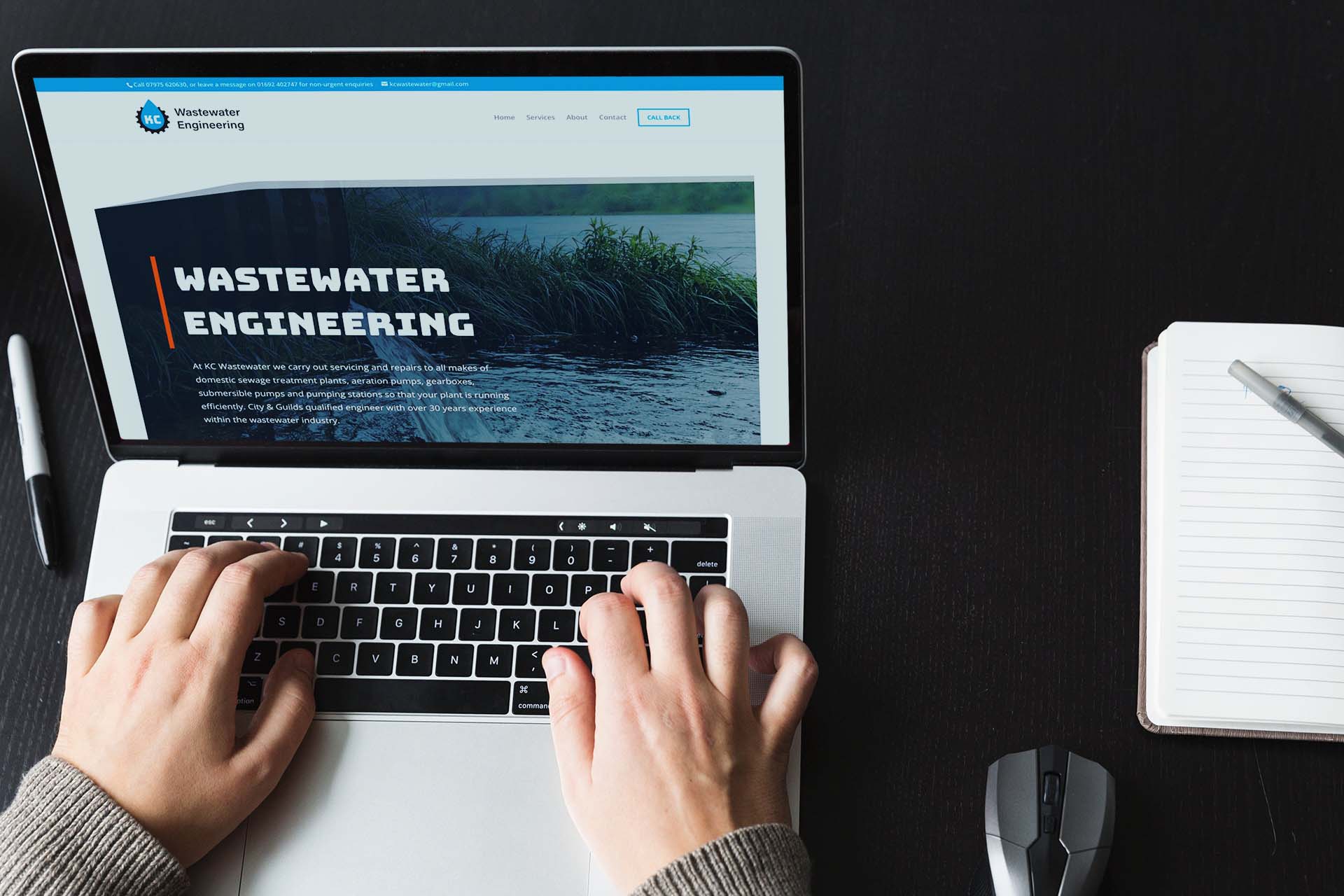website design for KC Wastewater Engineering